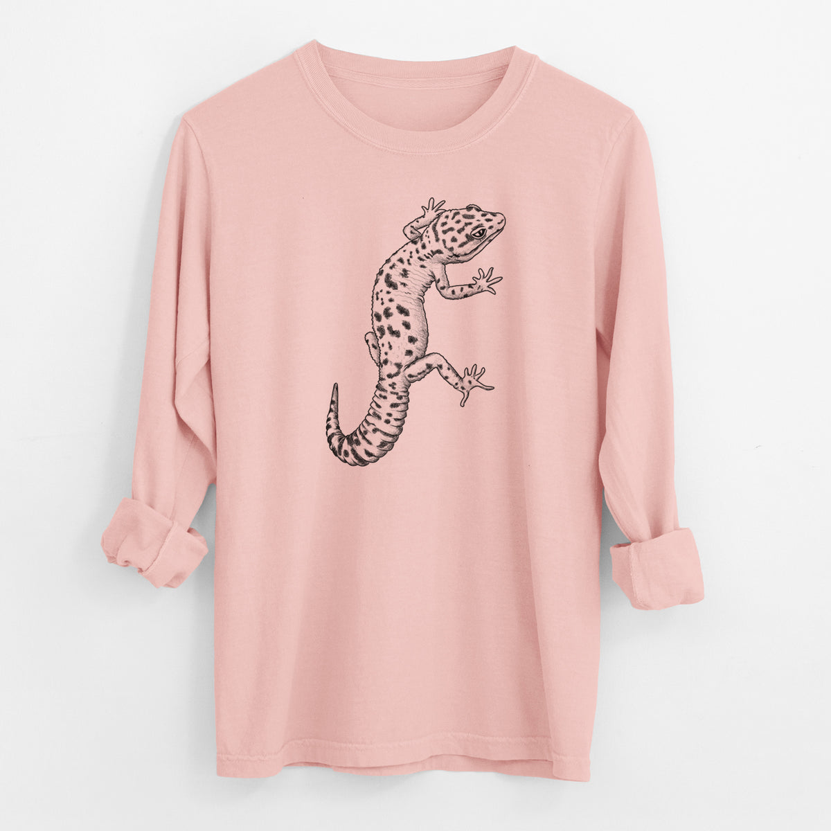 Eublepharis macularius - Leopard Gecko - Men&#39;s Heavyweight 100% Cotton Long Sleeve