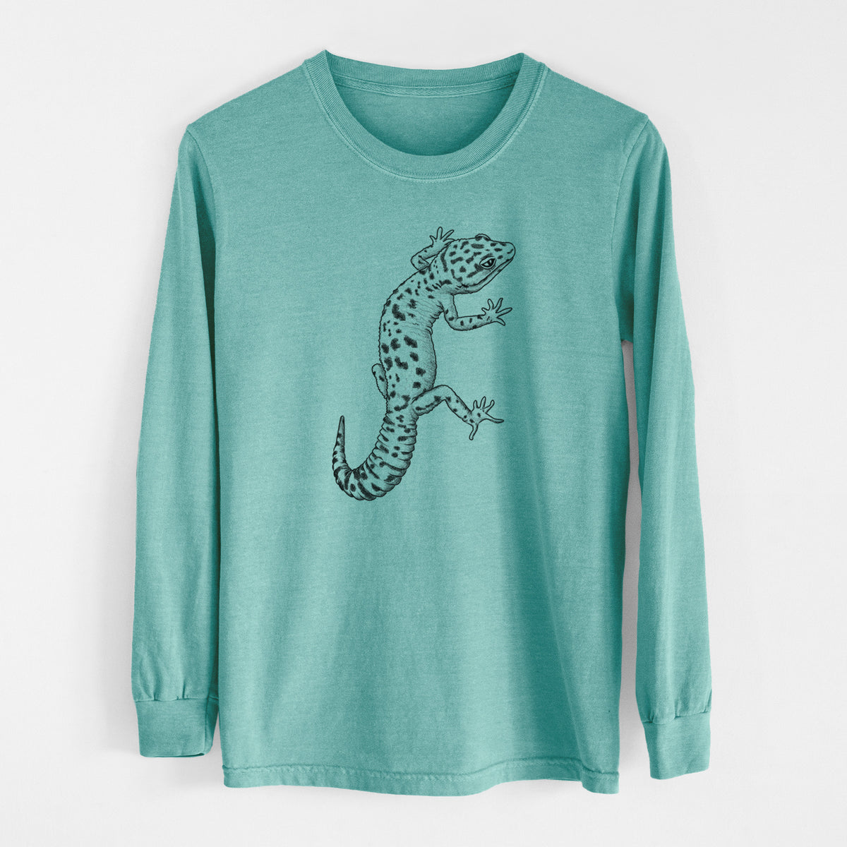 Eublepharis macularius - Leopard Gecko - Men&#39;s Heavyweight 100% Cotton Long Sleeve