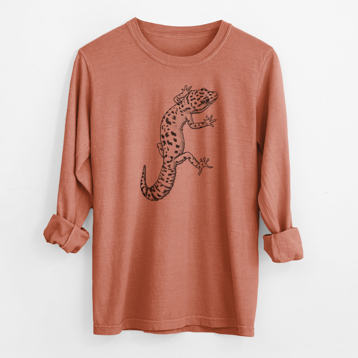 Eublepharis macularius - Leopard Gecko - Men&#39;s Heavyweight 100% Cotton Long Sleeve