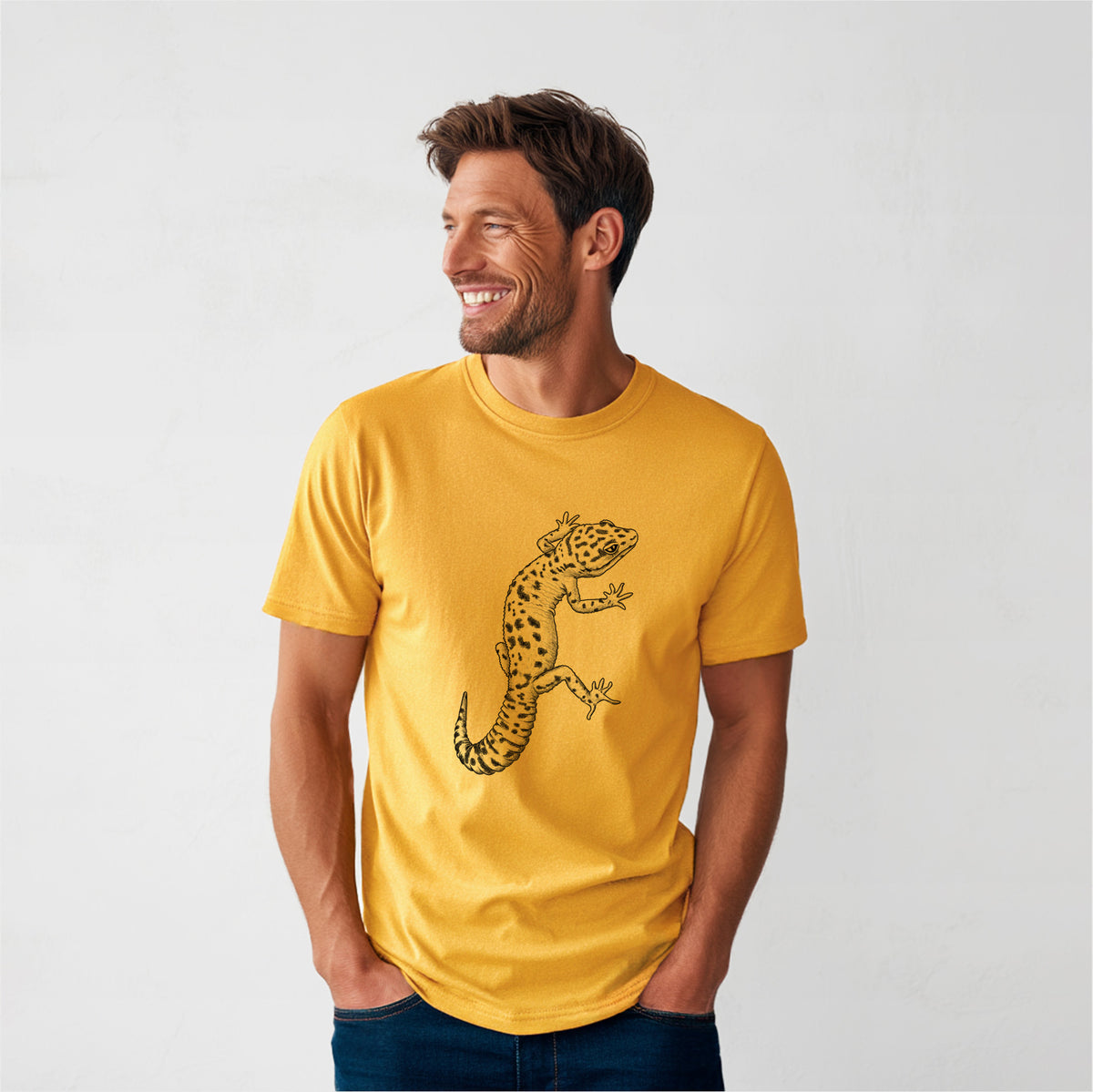 Eublepharis macularius - Leopard Gecko - Heavyweight Men&#39;s 100% Organic Cotton Tee
