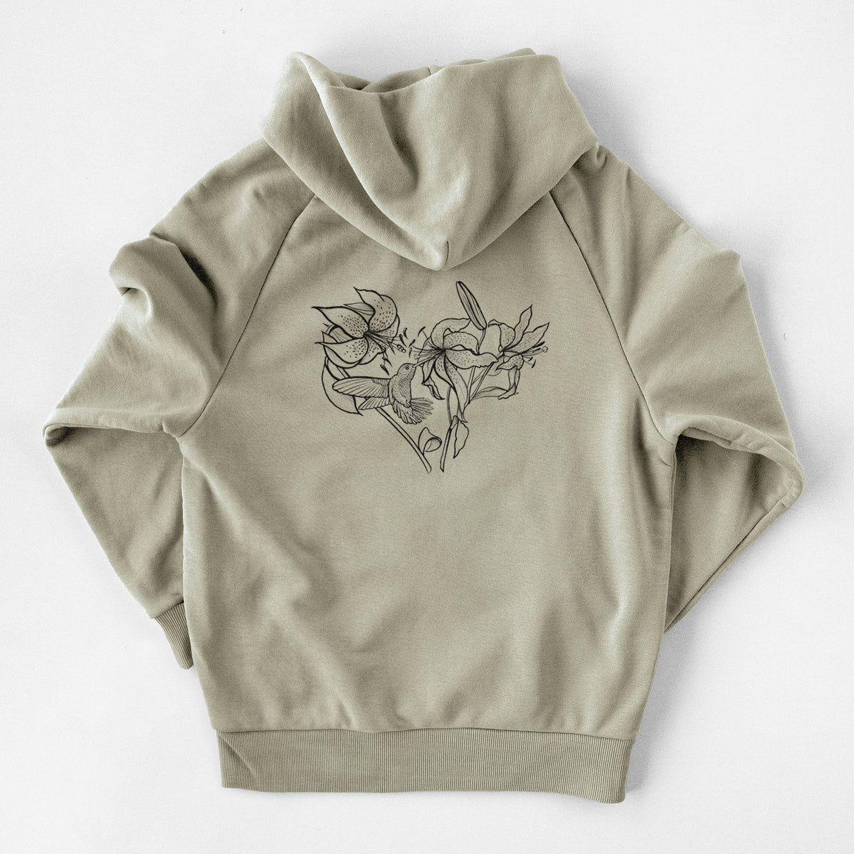 Hummingbird with Lillies Heart - UltraLuxe Heavyweight French Terry Hoodie
