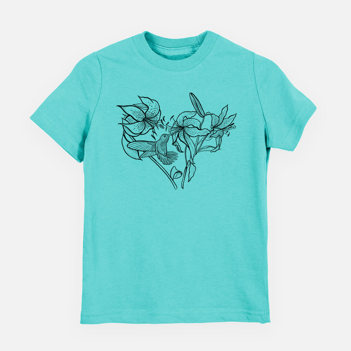 Hummingbird with Lillies Heart - Toddler/Youth Shirt