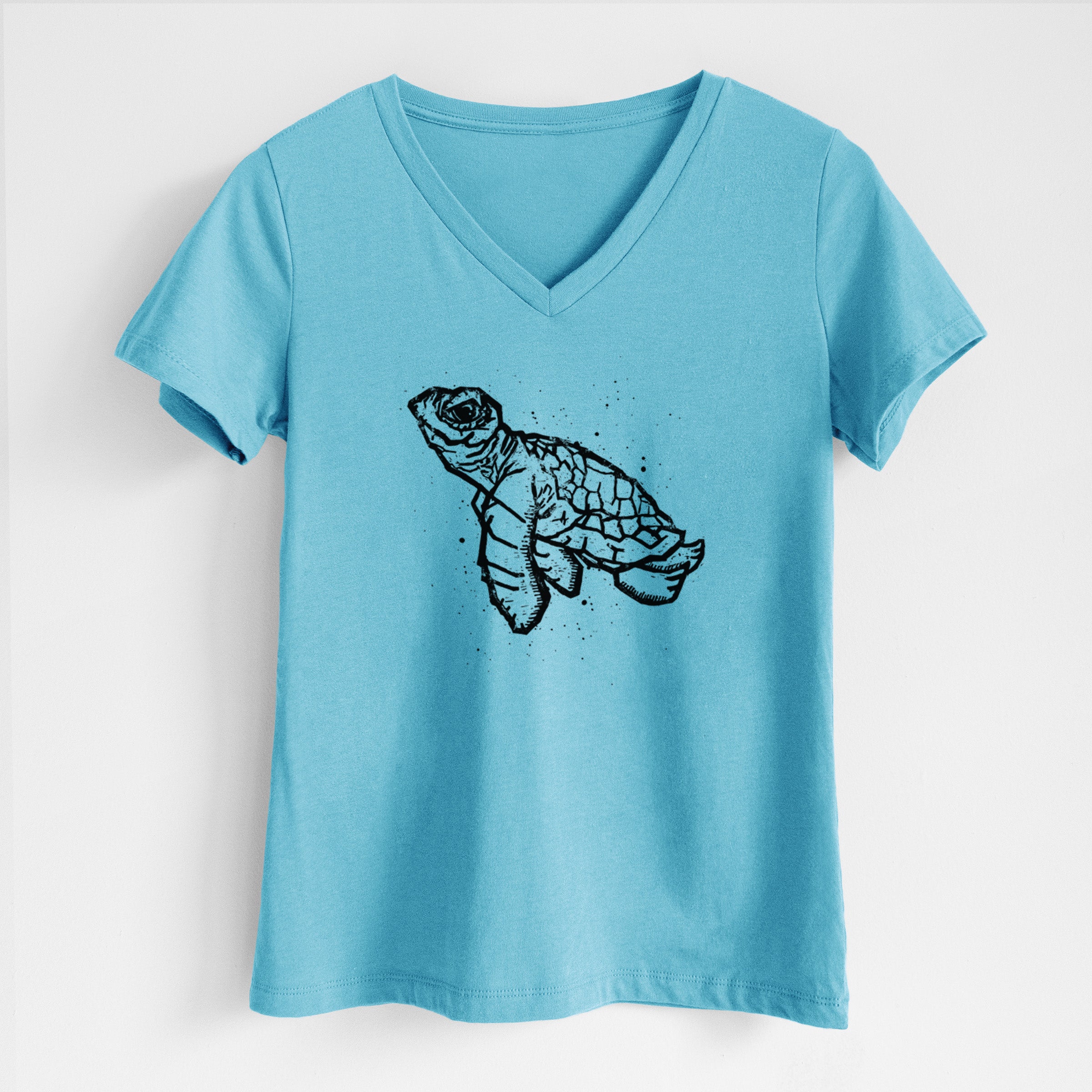 Baby Sea Turtle - Women's Lightweight Relaxed Fit 100% Cotton V-neck