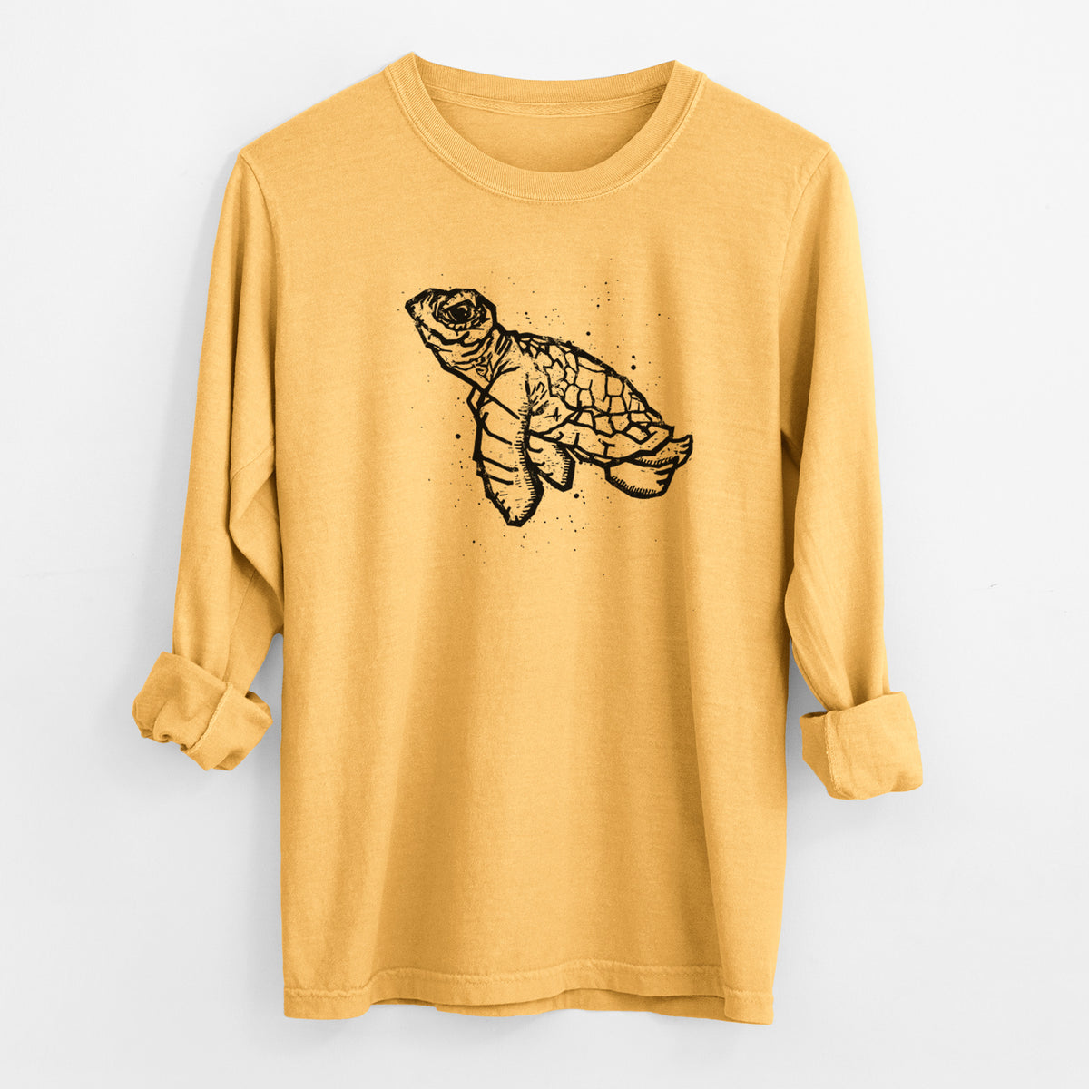 Baby Sea Turtle - Men&#39;s Heavyweight 100% Cotton Long Sleeve