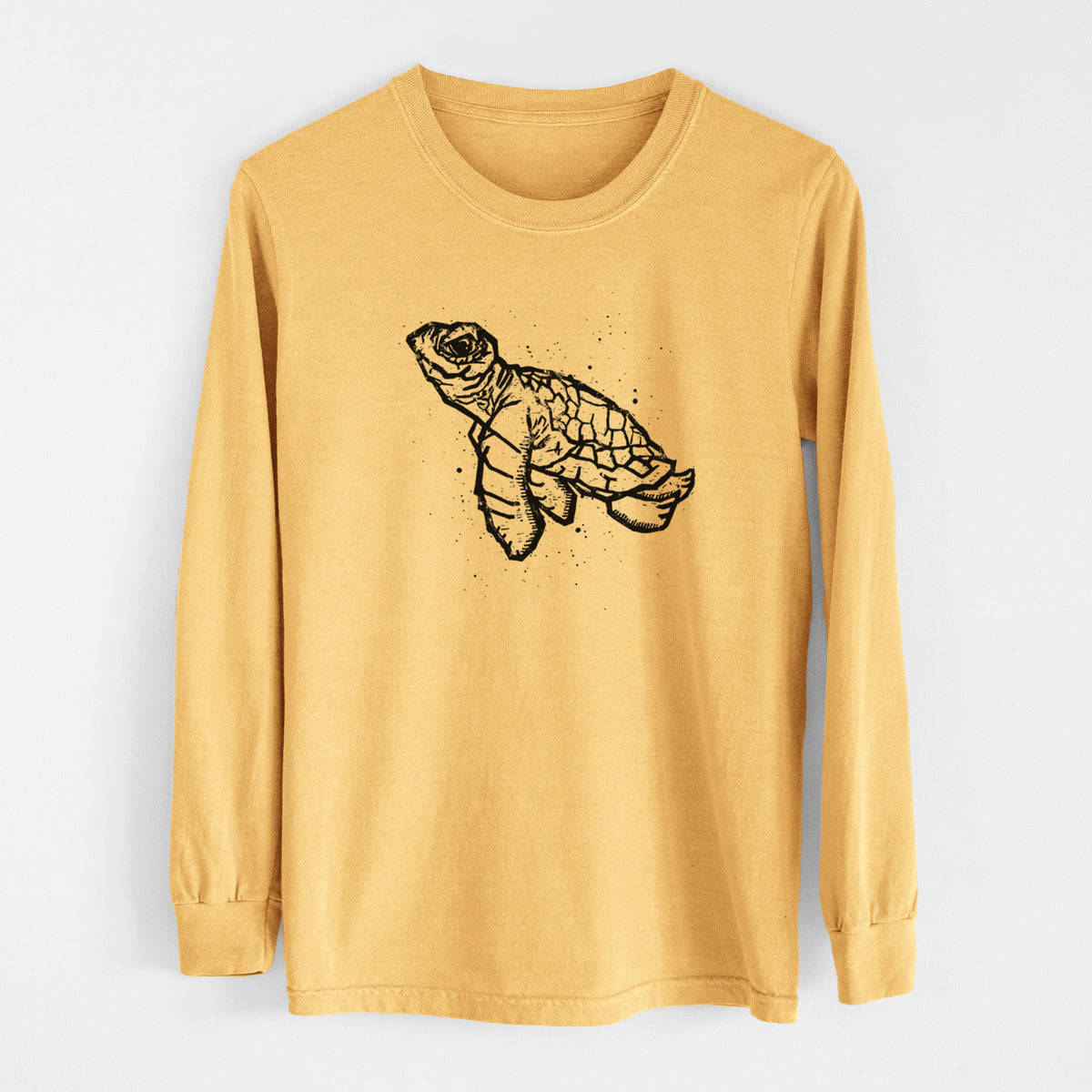 Baby Sea Turtle - Men&#39;s Heavyweight 100% Cotton Long Sleeve