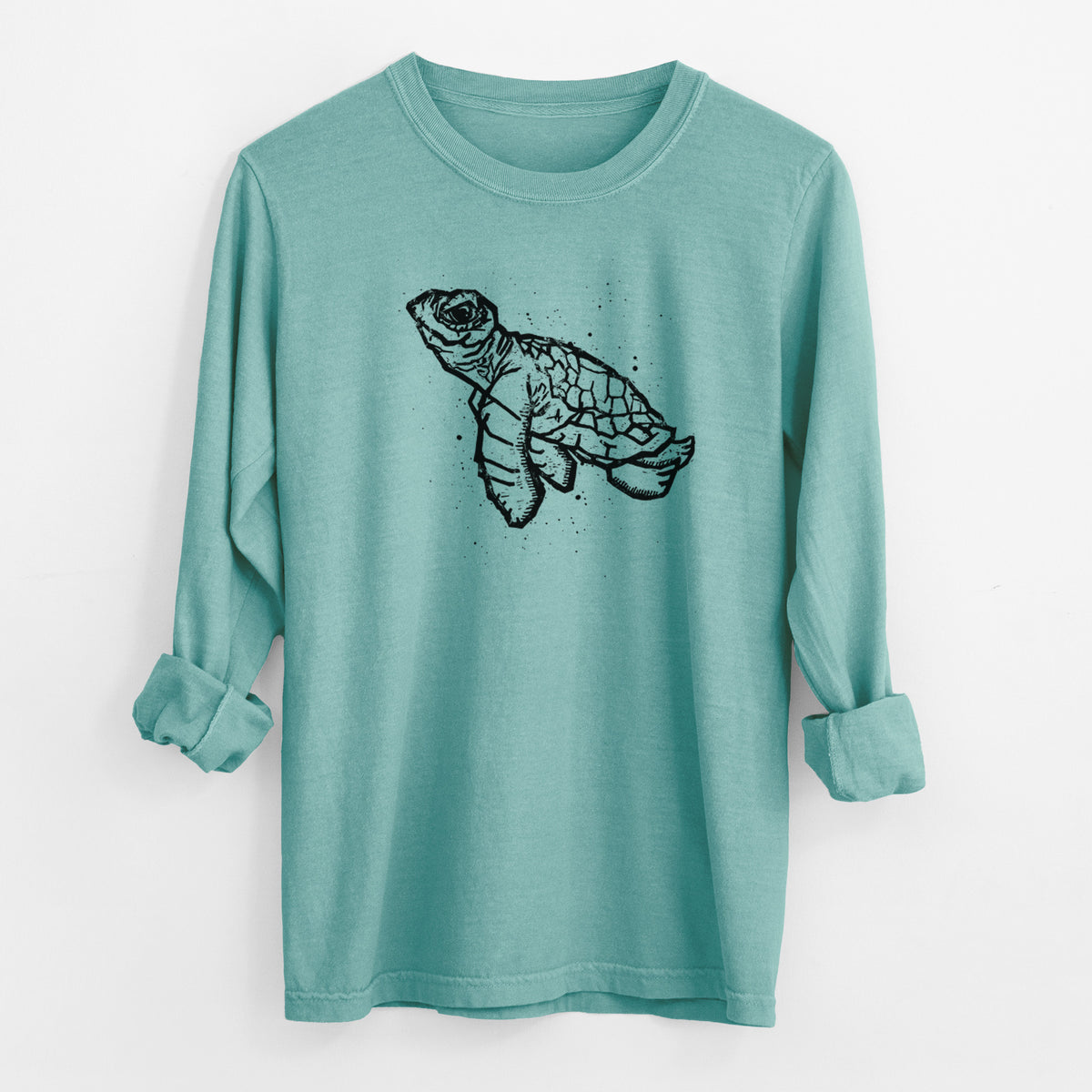 Baby Sea Turtle - Men&#39;s Heavyweight 100% Cotton Long Sleeve