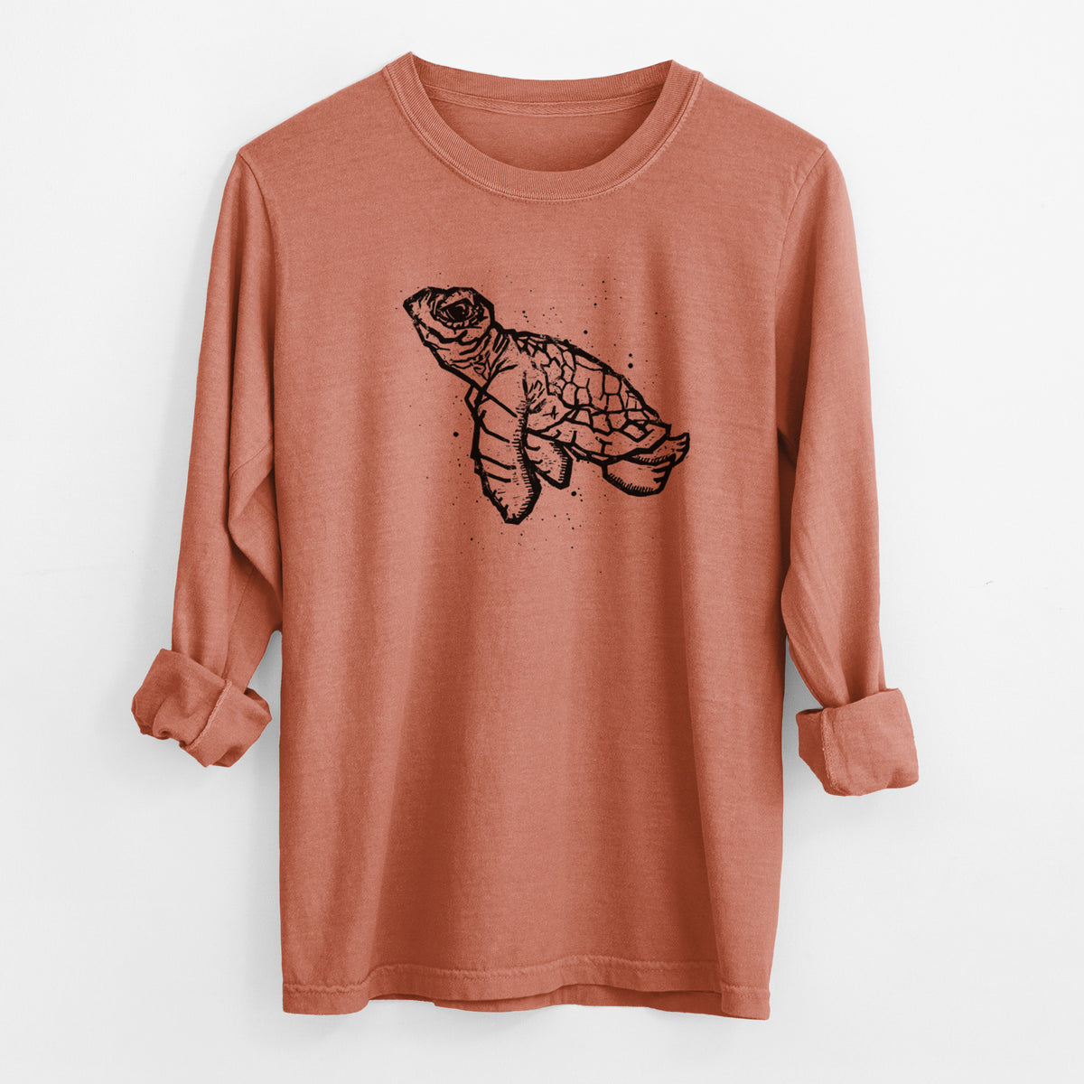 Baby Sea Turtle - Men&#39;s Heavyweight 100% Cotton Long Sleeve