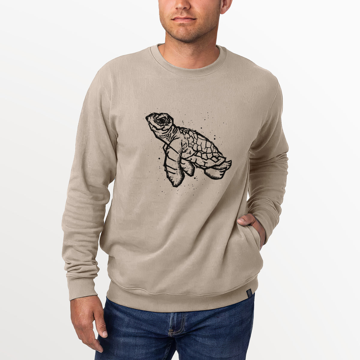 Baby Sea Turtle  - Unisex Reclaimed Crewneck Sweatshirt