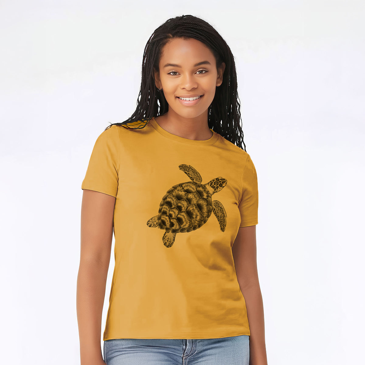 Loggerhead Sea Turtle - Caretta caretta - Women's Lightweight Relaxed Fit 100% Cotton Crewneck