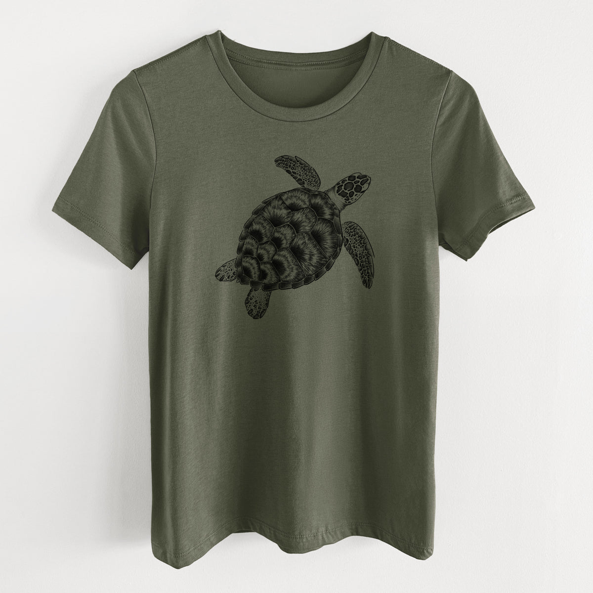 Loggerhead Sea Turtle - Caretta caretta - Women's Lightweight Relaxed Fit 100% Cotton Crewneck