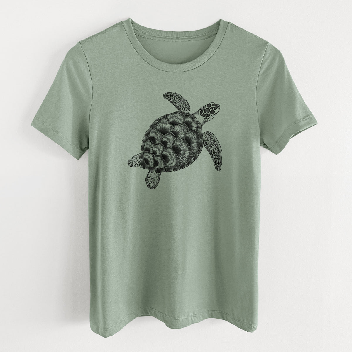 Loggerhead Sea Turtle - Caretta caretta - Women's Lightweight Relaxed Fit 100% Cotton Crewneck