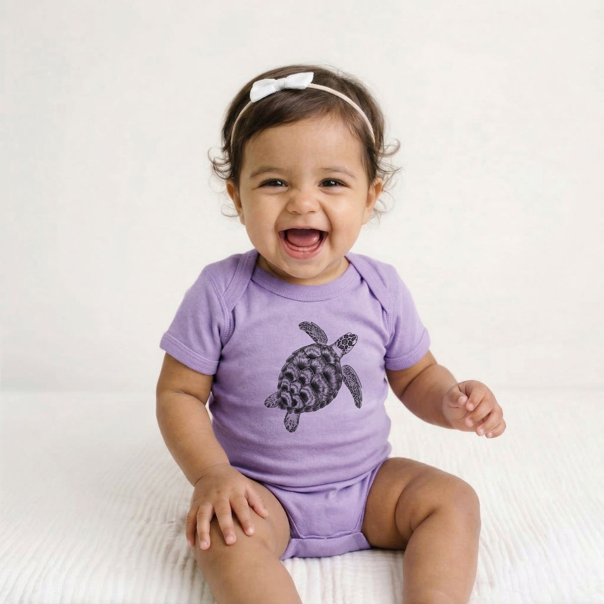 Loggerhead Sea Turtle - Caretta caretta - Baby Fine Jersey Bodysuit