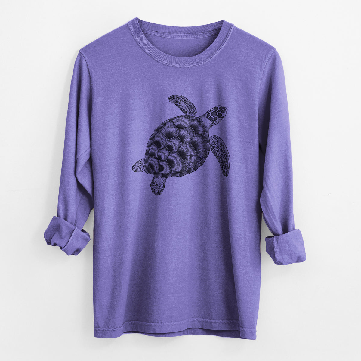 Loggerhead Sea Turtle - Caretta caretta - Unisex Comfort Colors 100% Cotton Long Sleeve