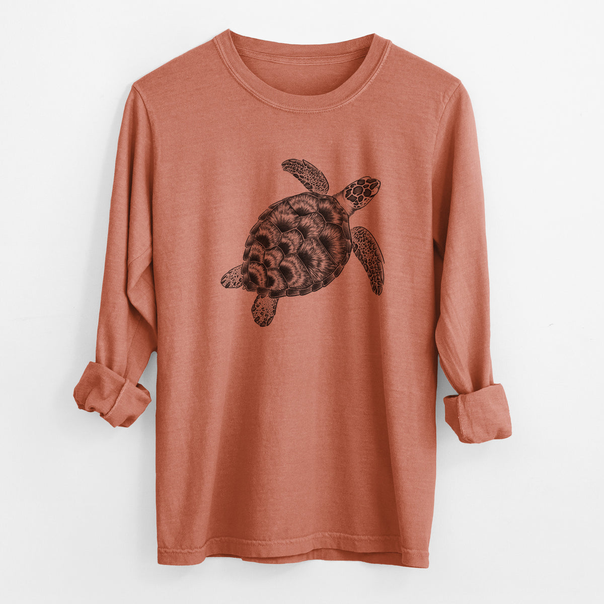 Loggerhead Sea Turtle - Caretta caretta - Unisex Comfort Colors 100% Cotton Long Sleeve