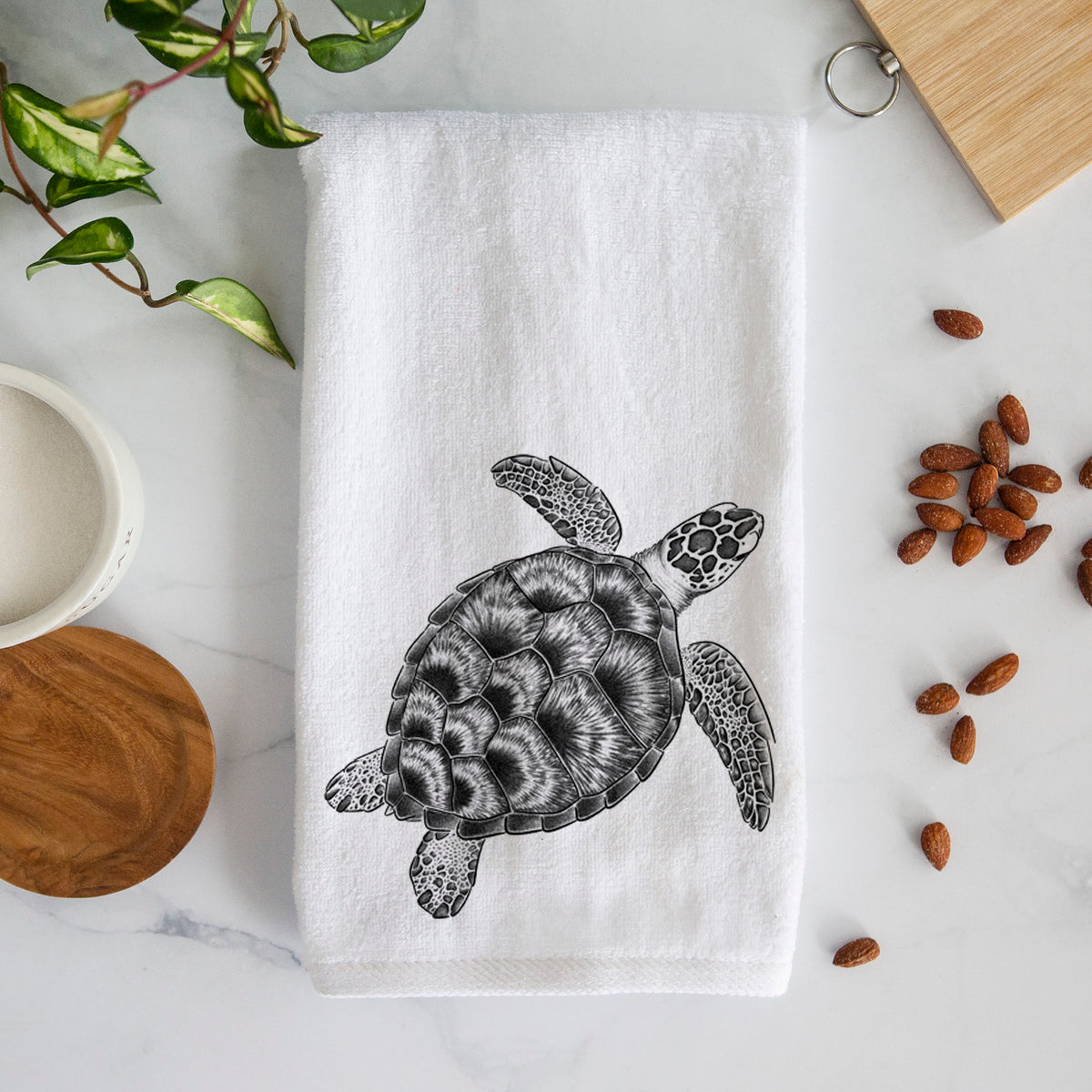 Loggerhead Sea Turtle - Caretta caretta Premium Decorative Hand Towel