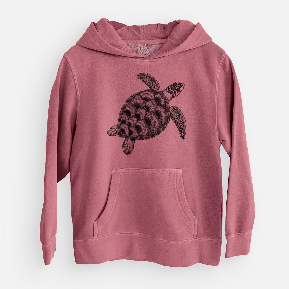 Loggerhead Sea Turtle - Caretta caretta - Youth Pigment Dyed Hoodie
