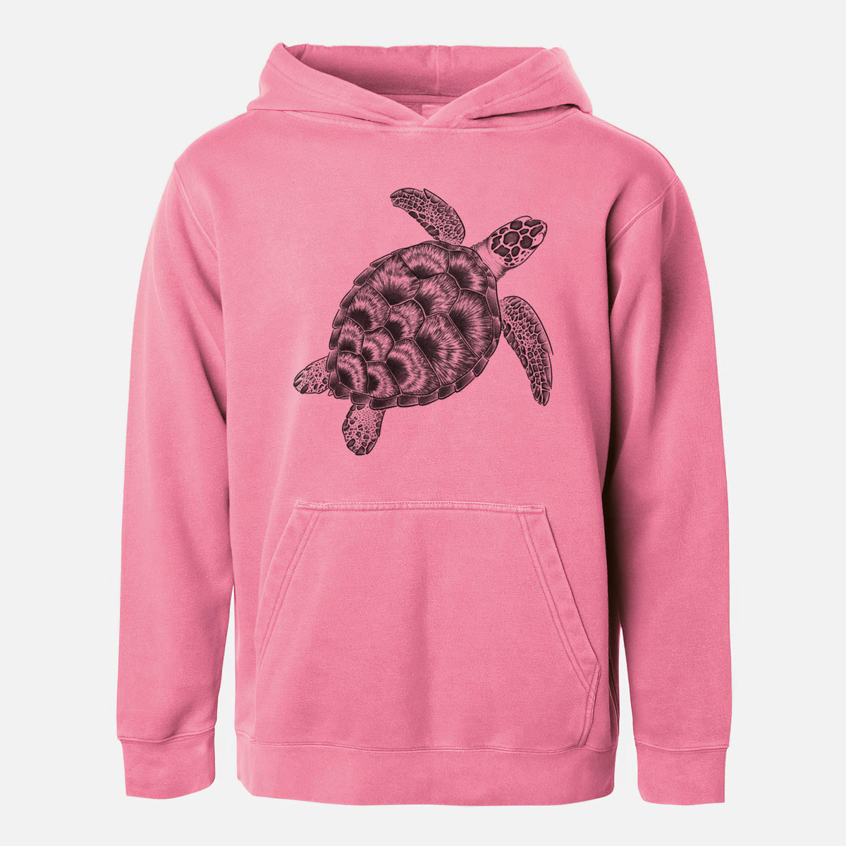 Loggerhead Sea Turtle - Caretta caretta - Youth Pigment Dyed Hoodie