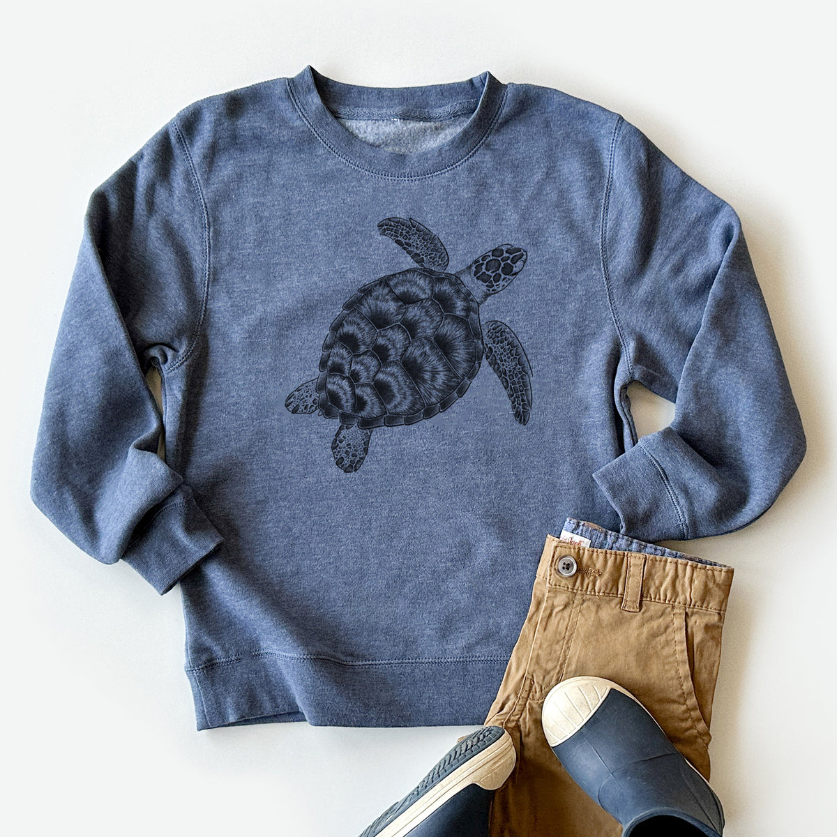 Loggerhead Sea Turtle - Caretta caretta - Youth Lightweight Crewneck Sweatshirt