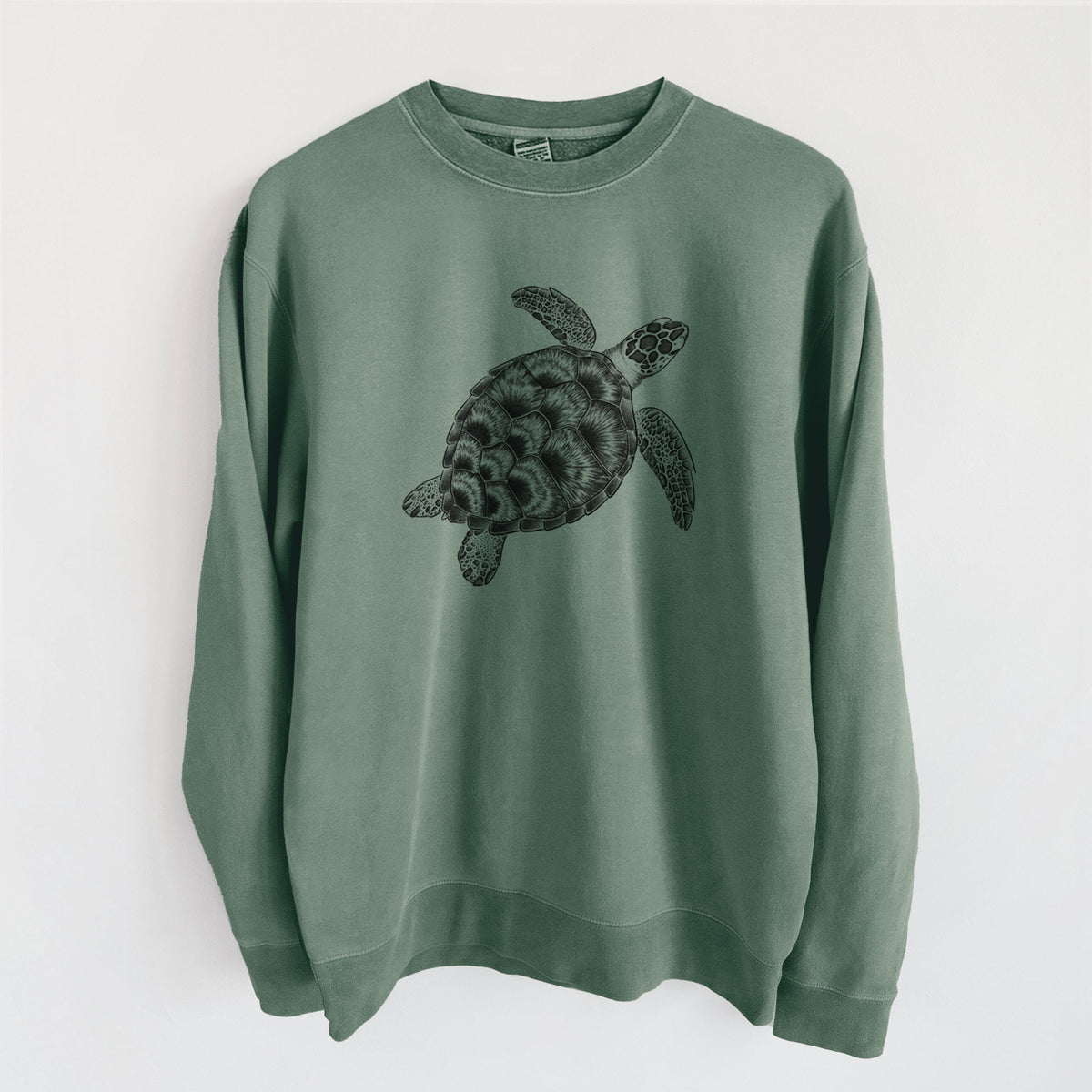 Loggerhead Sea Turtle - Caretta caretta - Unisex Pigment Dyed Crew Sweatshirt