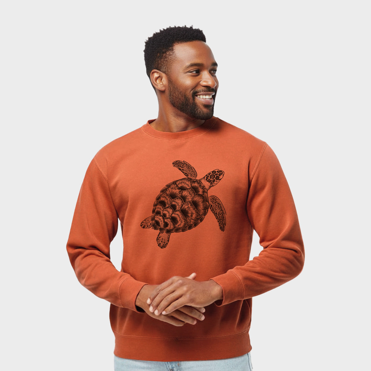 Loggerhead Sea Turtle - Caretta caretta - Unisex Pigment Dyed Crew Sweatshirt