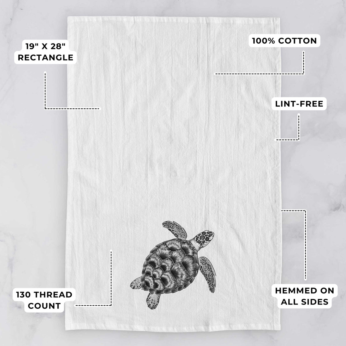 Loggerhead Sea Turtle - Caretta caretta Tea Towel