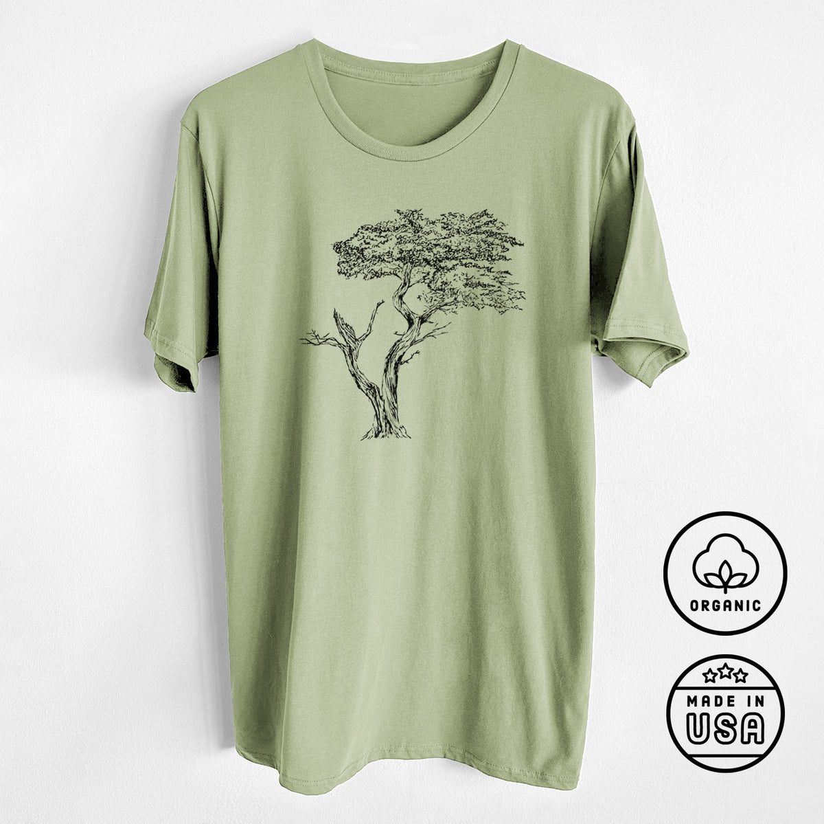 CLOSEOUT - The Lone Cypress - Cupressus Macrocarpa - Monterey Cypress - Unisex Crewneck - Made in USA - 100% Organic Cotton