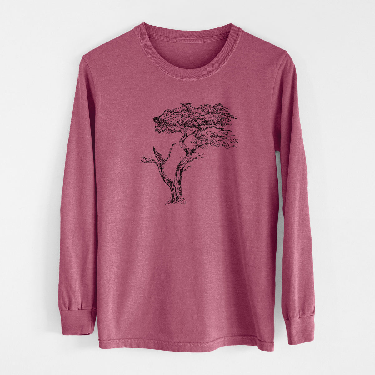 The Lone Cypress - Cupressus Macrocarpa - Monterey Cypress - Men&#39;s Heavyweight 100% Cotton Long Sleeve