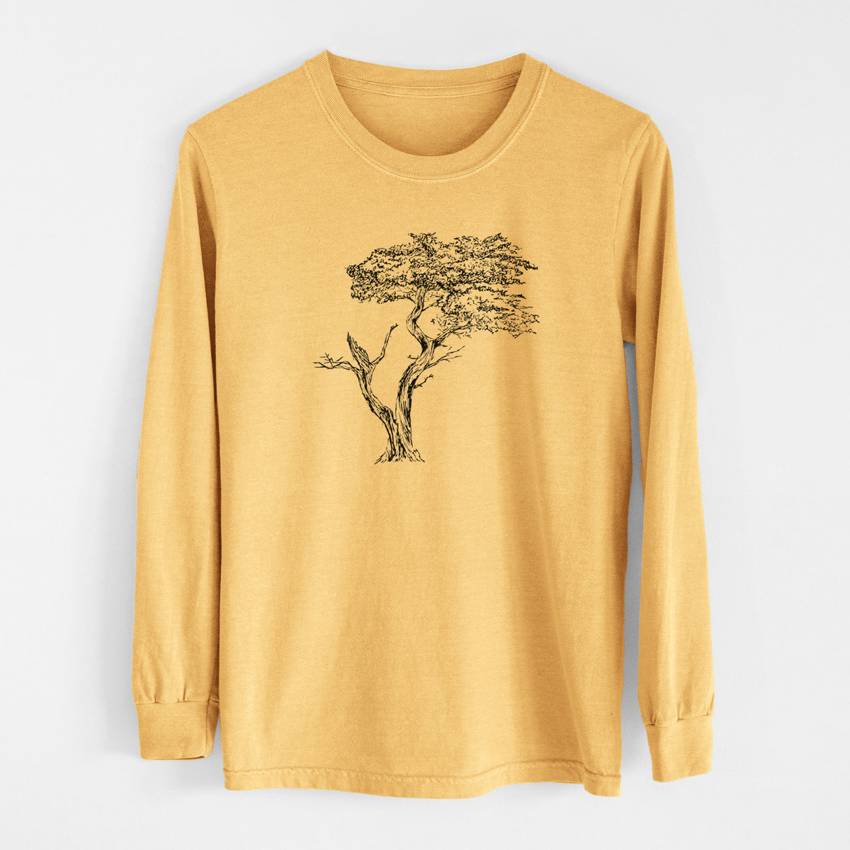 The Lone Cypress - Cupressus Macrocarpa - Monterey Cypress - Men&#39;s Heavyweight 100% Cotton Long Sleeve