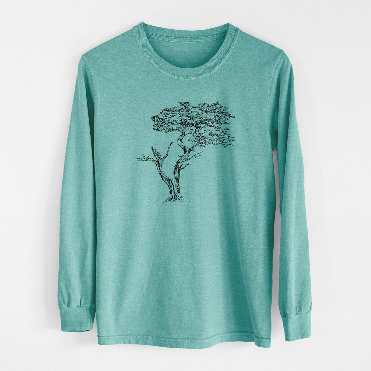 The Lone Cypress - Cupressus Macrocarpa - Monterey Cypress - Men&#39;s Heavyweight 100% Cotton Long Sleeve