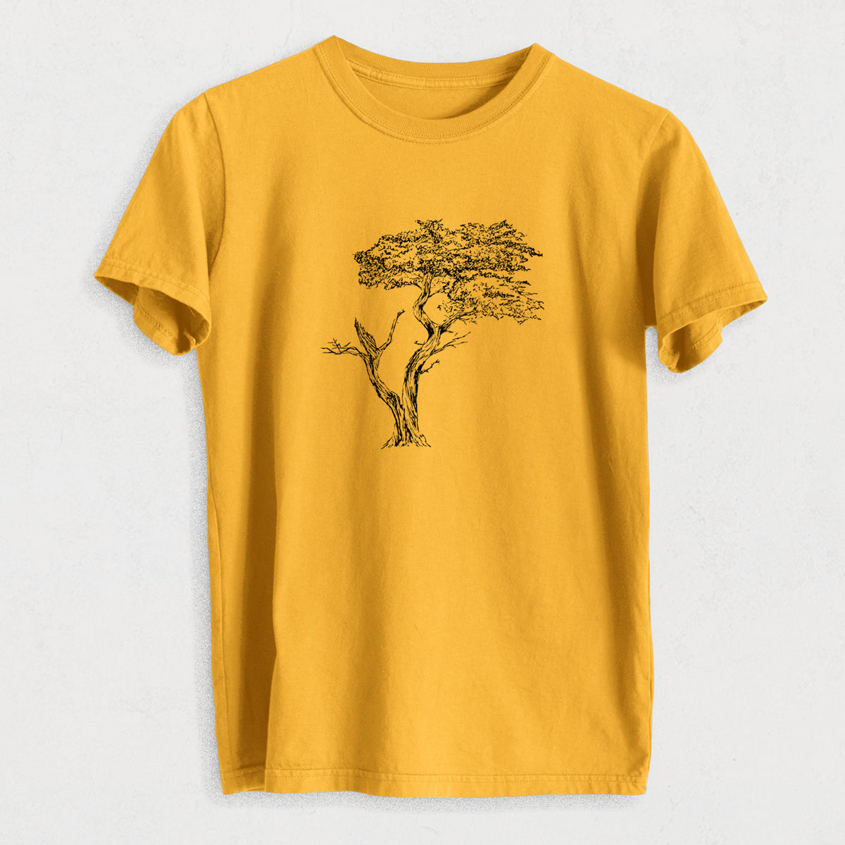 The Lone Cypress - Cupressus Macrocarpa - Monterey Cypress - Heavyweight Men&#39;s 100% Organic Cotton Tee
