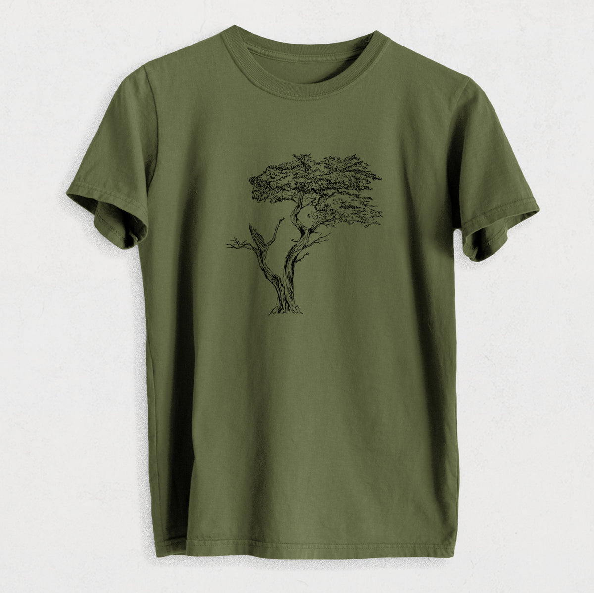 The Lone Cypress - Cupressus Macrocarpa - Monterey Cypress - Heavyweight Men&#39;s 100% Organic Cotton Tee