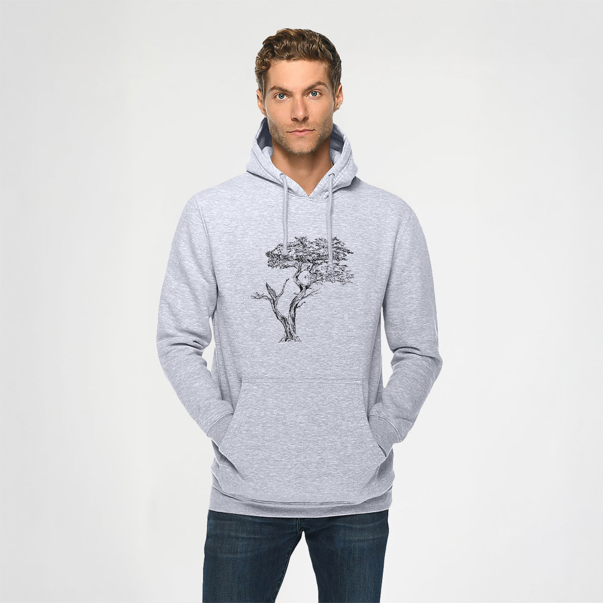 The Lone Cypress - Cupressus Macrocarpa - Monterey Cypress - Heavyweight Fleece Hoodie