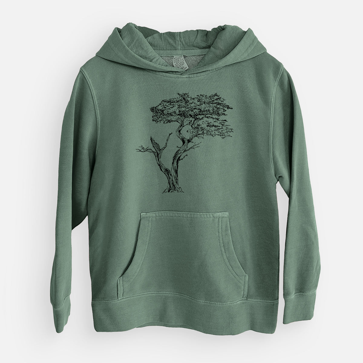 The Lone Cypress - Cupressus Macrocarpa - Monterey Cypress - Youth Pigment Dyed Hoodie