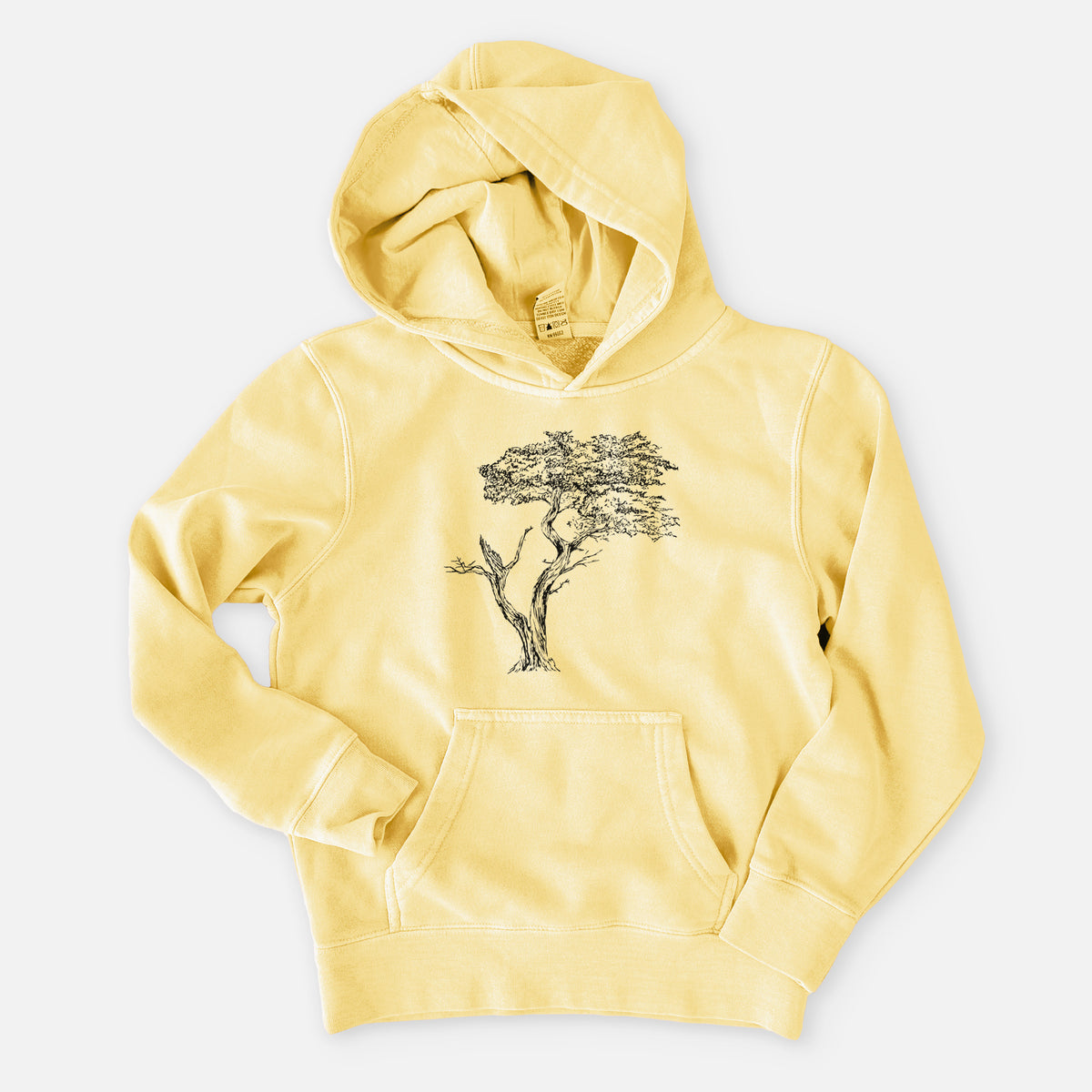 The Lone Cypress - Cupressus Macrocarpa - Monterey Cypress - Youth Pigment Dyed Hoodie