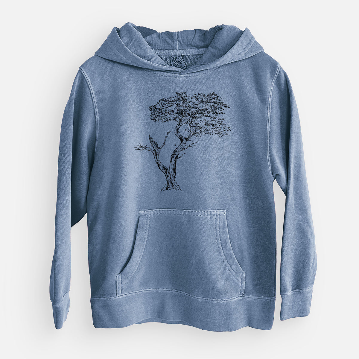 The Lone Cypress - Cupressus Macrocarpa - Monterey Cypress - Youth Pigment Dyed Hoodie