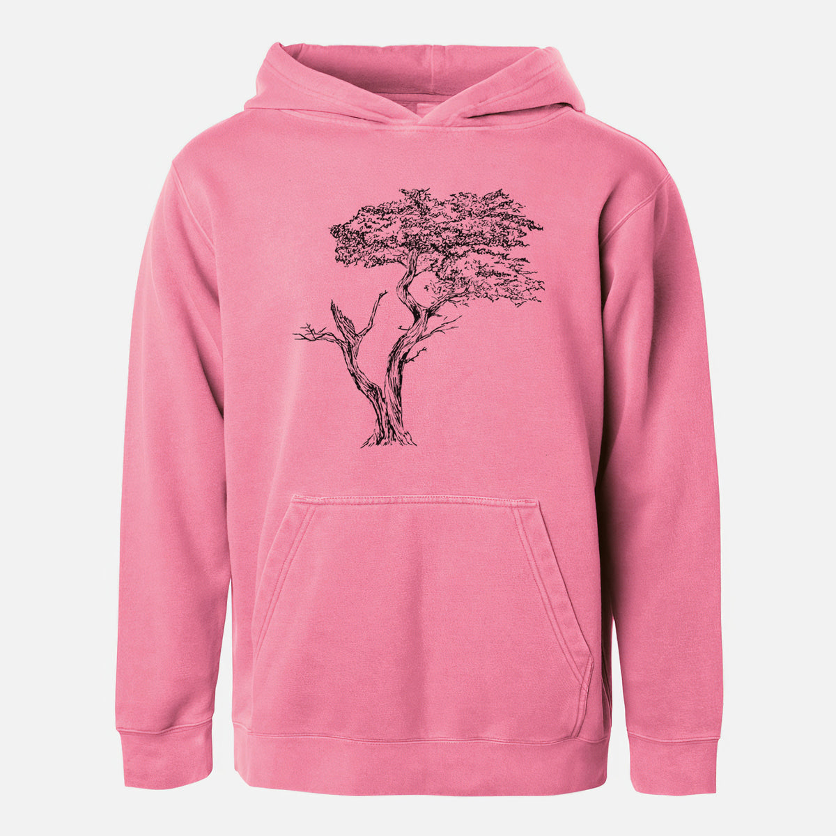 The Lone Cypress - Cupressus Macrocarpa - Monterey Cypress - Youth Pigment Dyed Hoodie