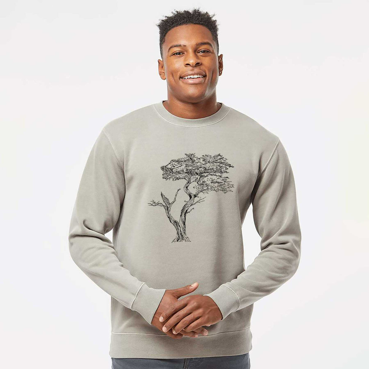 The Lone Cypress - Cupressus Macrocarpa - Monterey Cypress - Unisex Pigment Dyed Crew Sweatshirt