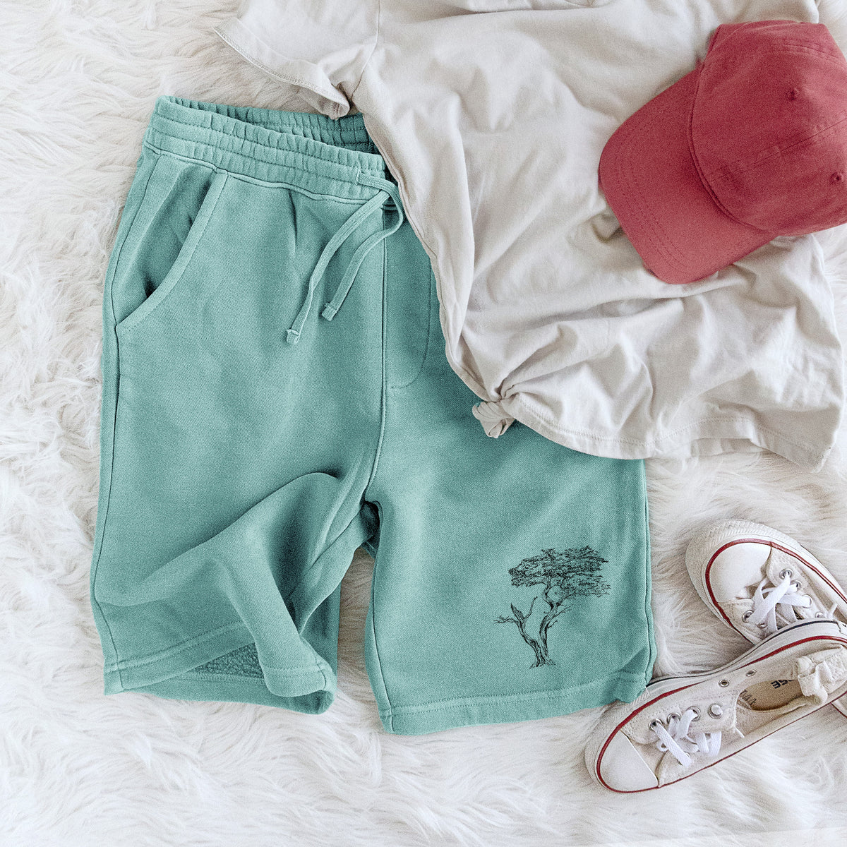 The Lone Cypress - Cupressus Macrocarpa - Monterey Cypress - Unisex Pigment Dyed Shorts