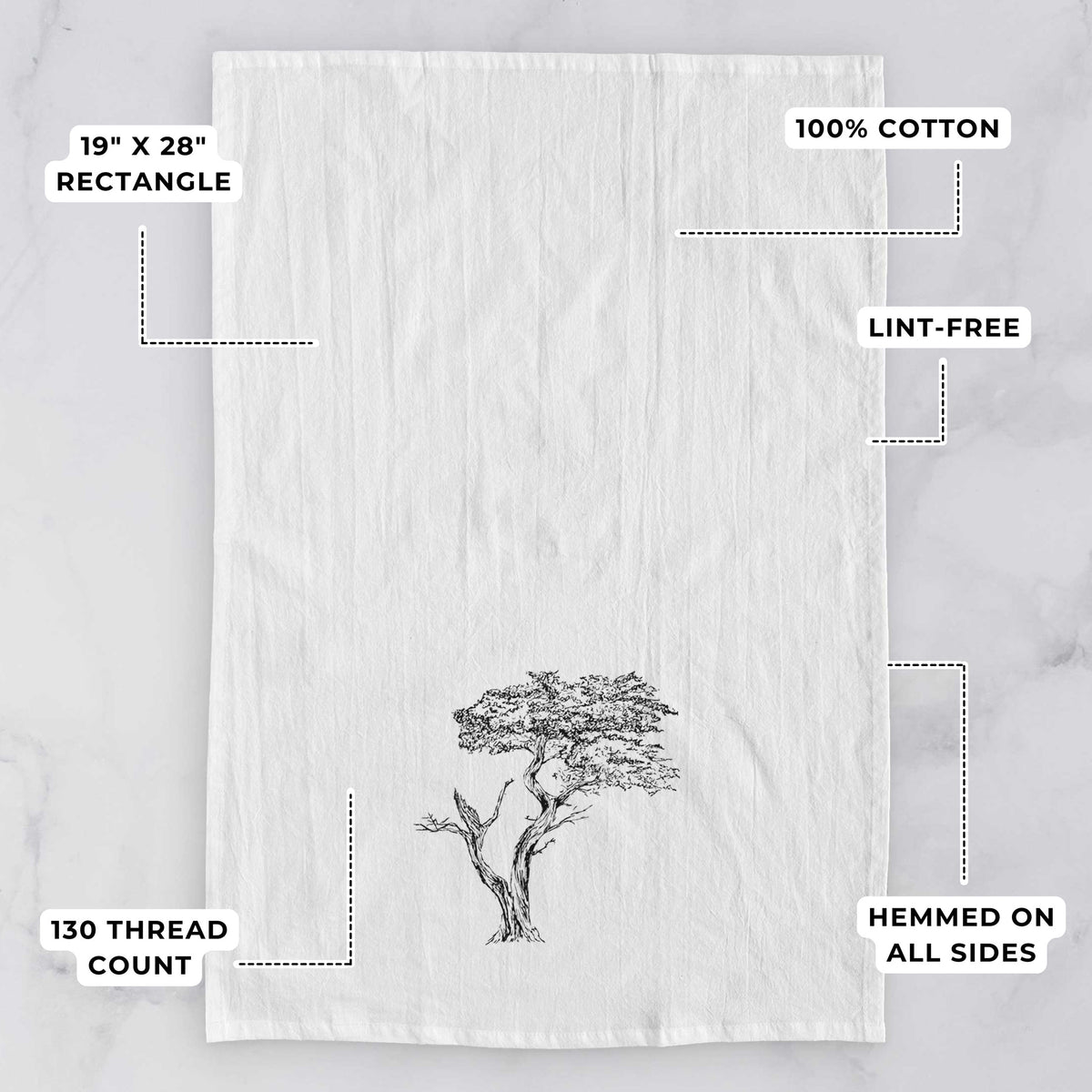 The Lone Cypress - Cupressus Macrocarpa - Monterey Cypress Tea Towel