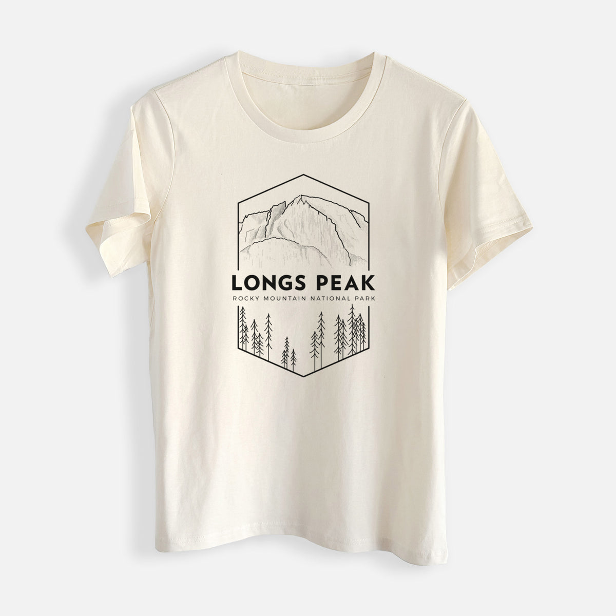 Longs Peak - Rocky Mountain National Park - Womens Everyday Maple Tee