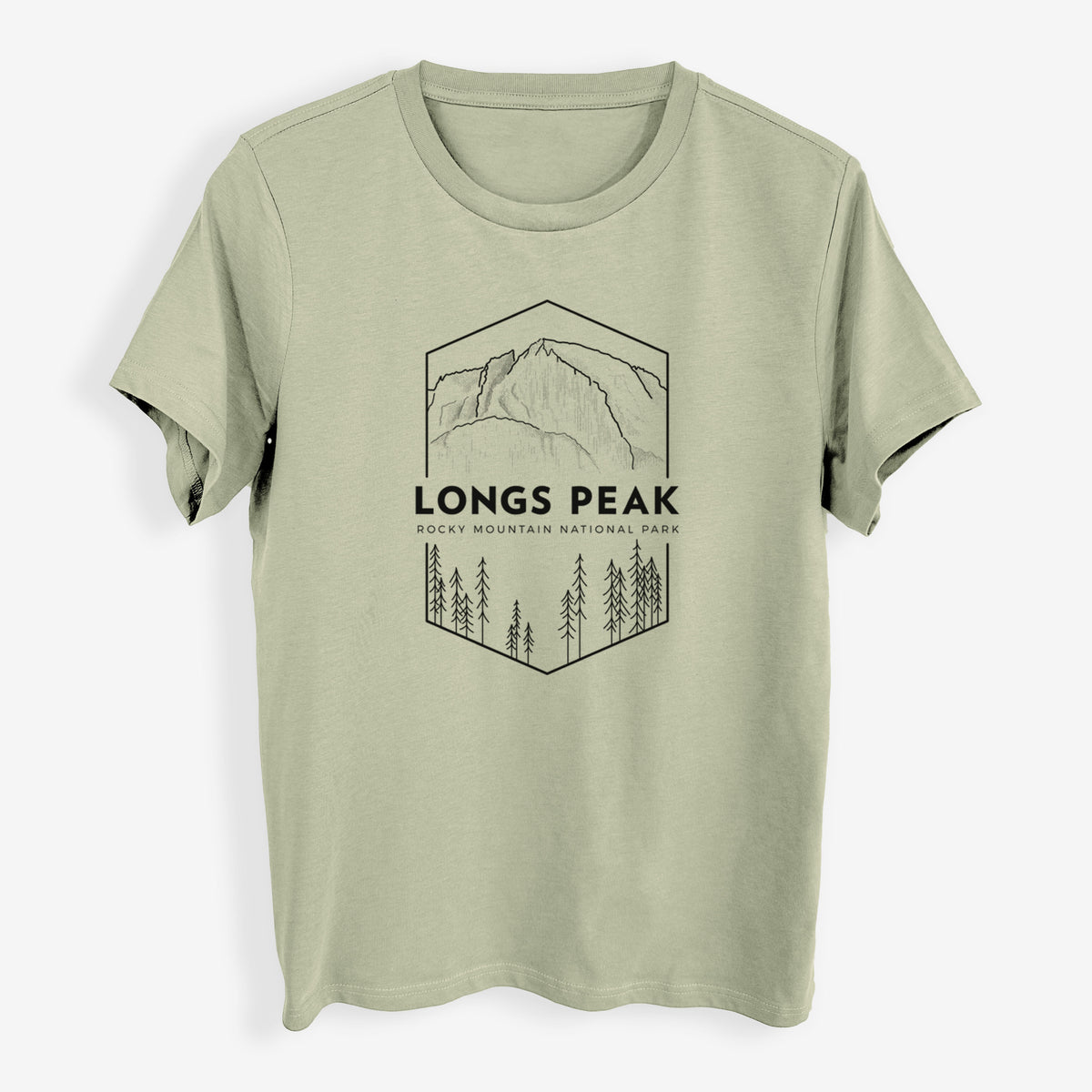 Longs Peak - Rocky Mountain National Park - Womens Everyday Maple Tee