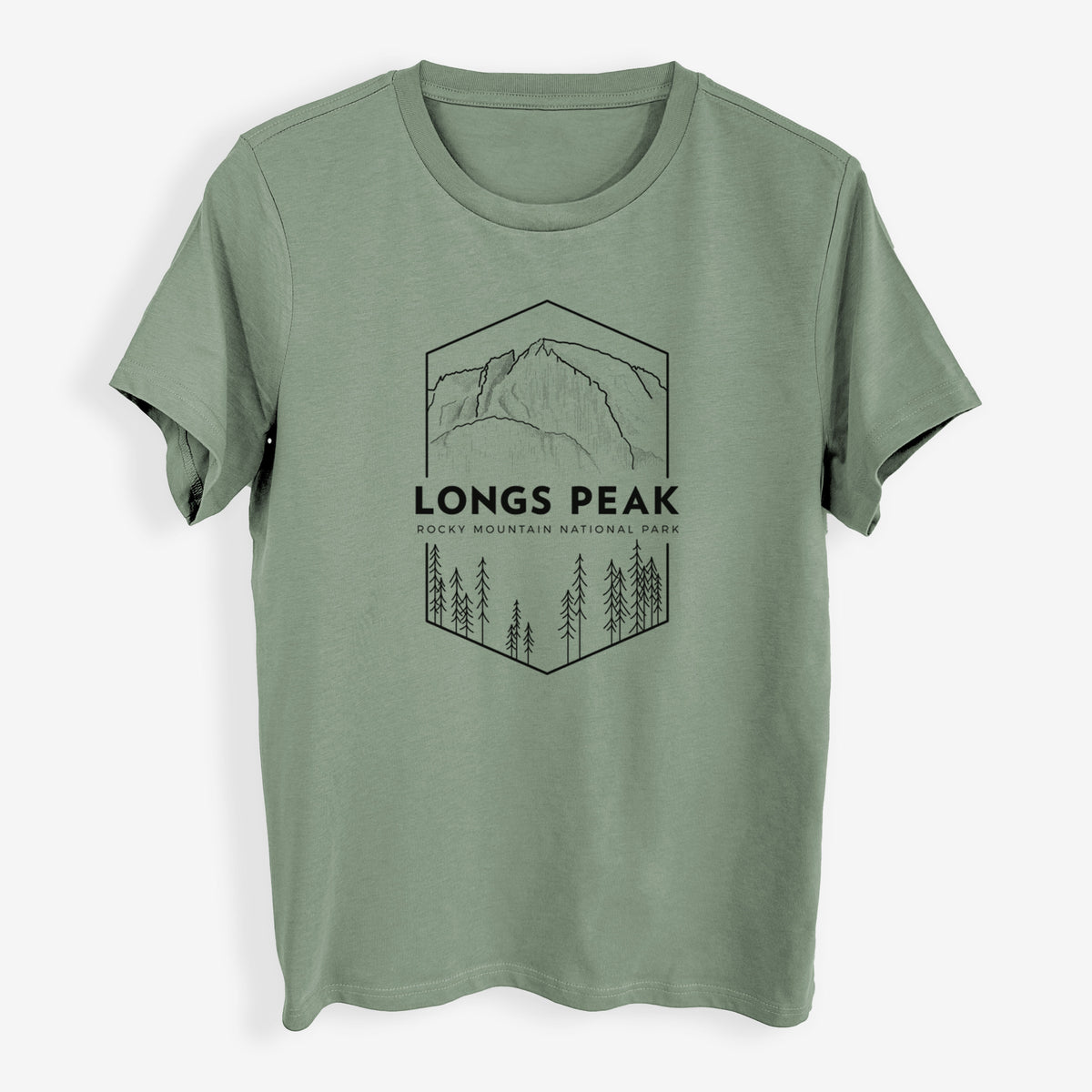 Longs Peak - Rocky Mountain National Park - Womens Everyday Maple Tee