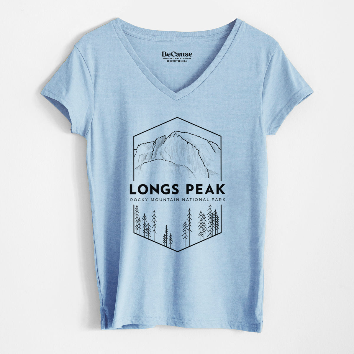 Longs Peak - Rocky Mountain National Park - Women&#39;s 100% Recycled V-neck