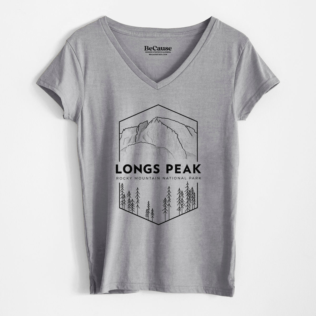 Longs Peak - Rocky Mountain National Park - Women&#39;s 100% Recycled V-neck