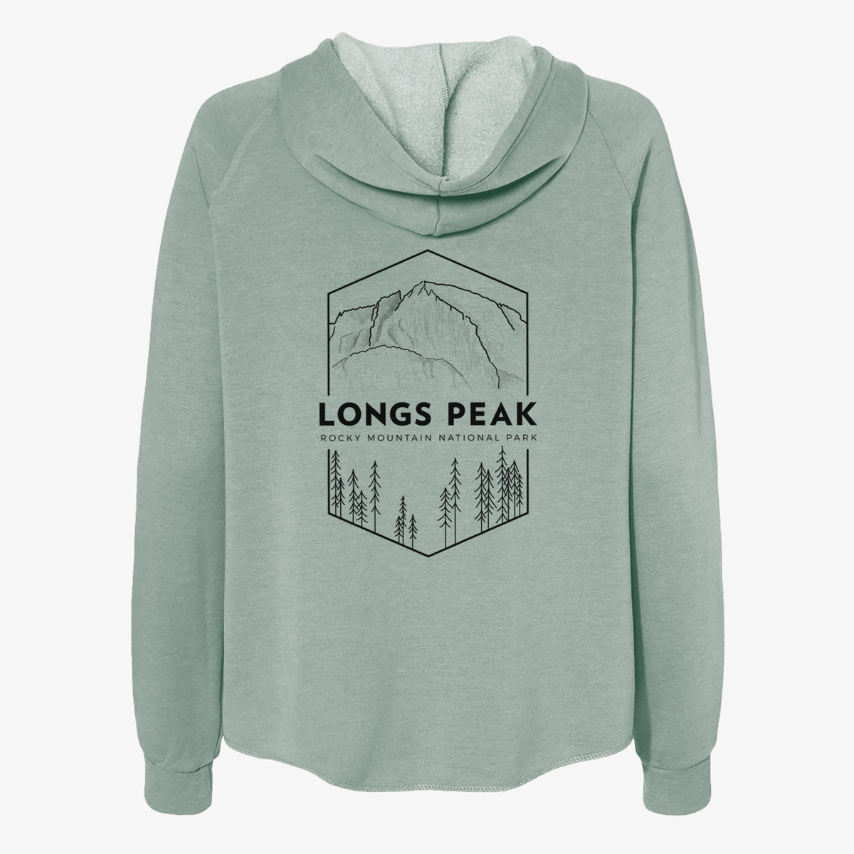 Longs Peak - Rocky Mountain National Park - Women&#39;s Cali Wave Zip-Up Sweatshirt