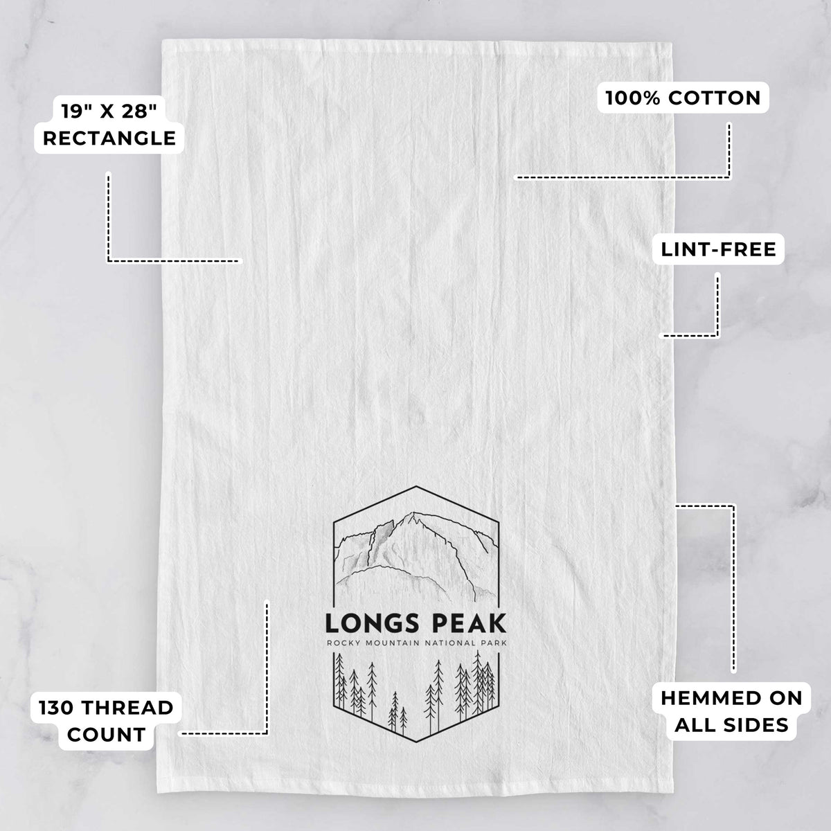 Longs Peak - Rocky Mountain National Park Tea Towel