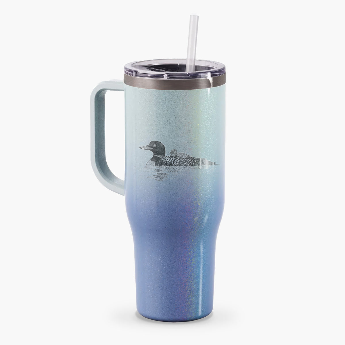 Common Loon with Chick - Gavia immer - 40oz Tumbler with Handle