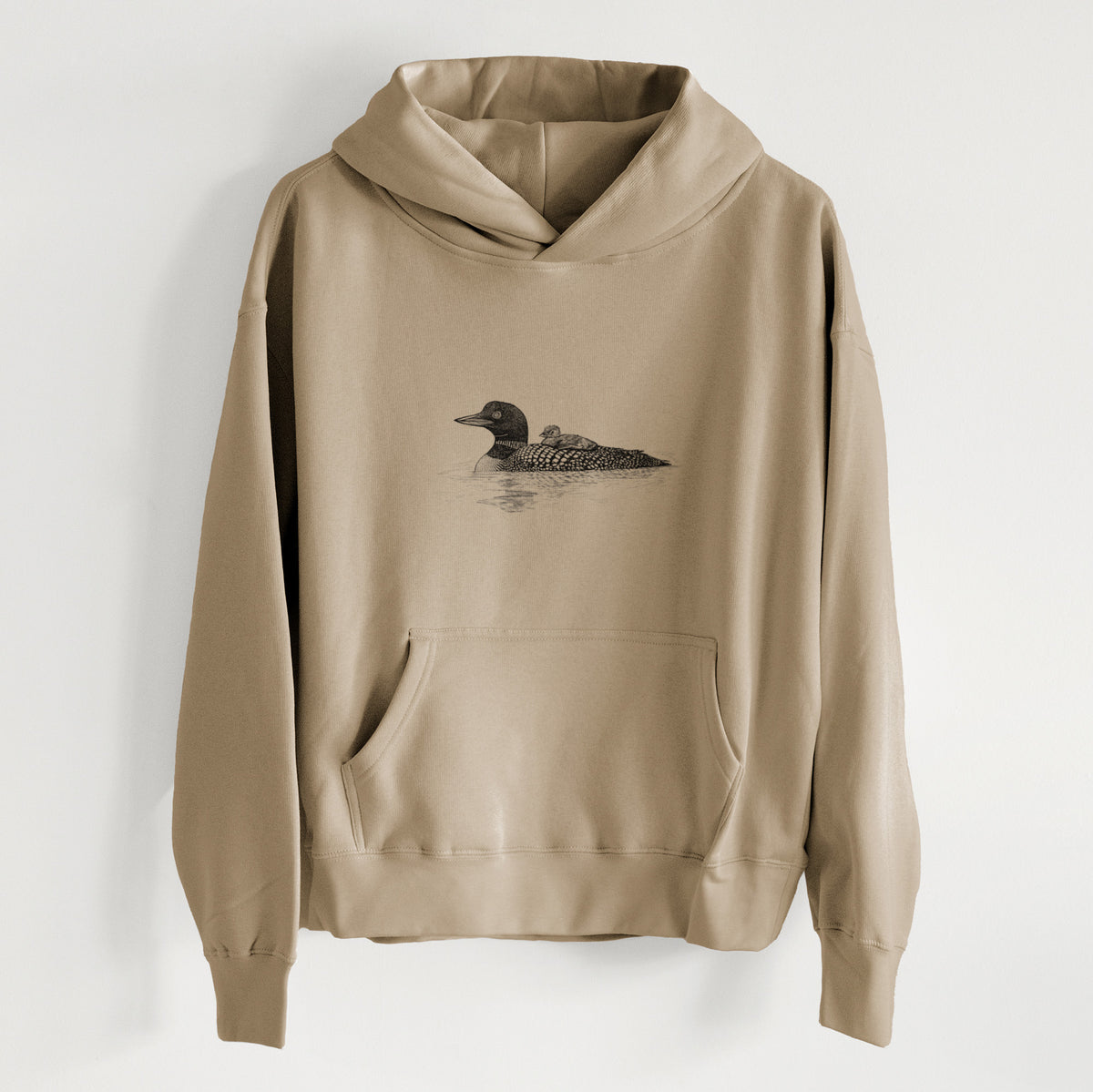 Common Loon with Chick - Gavia immer - Women&#39;s Heavyweight Relaxed Hoodie