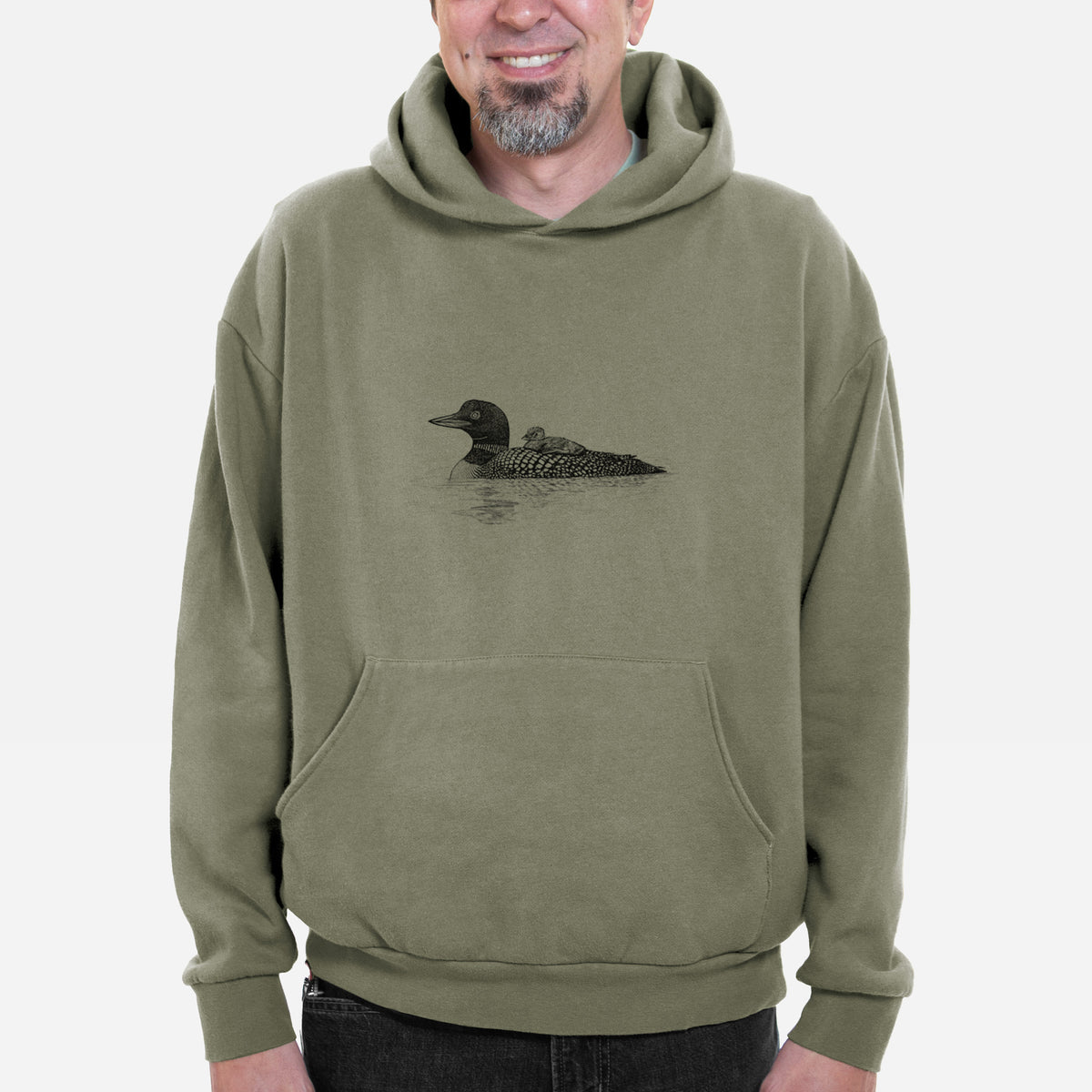 Common Loon with Chick - Gavia immer  - Bodega Midweight Hoodie