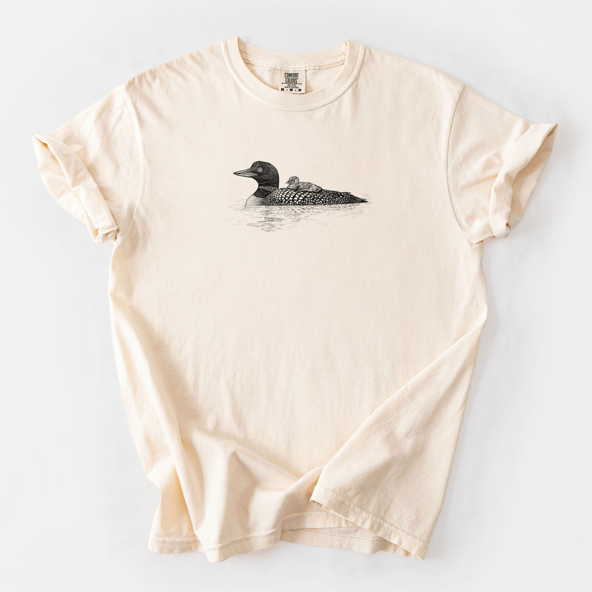 Common Loon with Chick - Gavia immer - Unisex Comfort Colors Garment-Dyed Heavyweight T-shirt